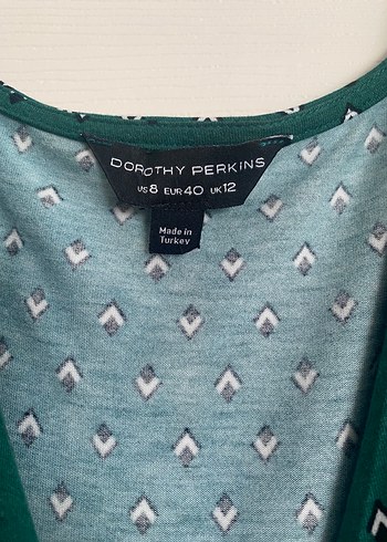 Yeşil Puantiyeli V Yaka Midi kuraveza fakir kol Elbise - Görsel 2