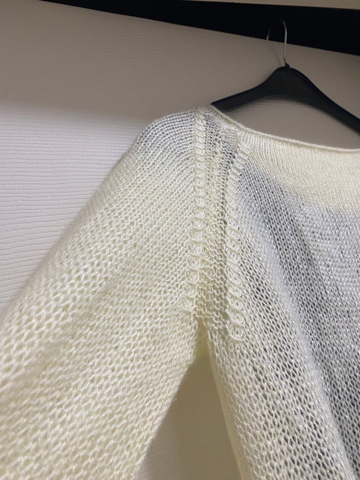 Kadın Beyaz Örgü Bohem Kazak - Görsel 3