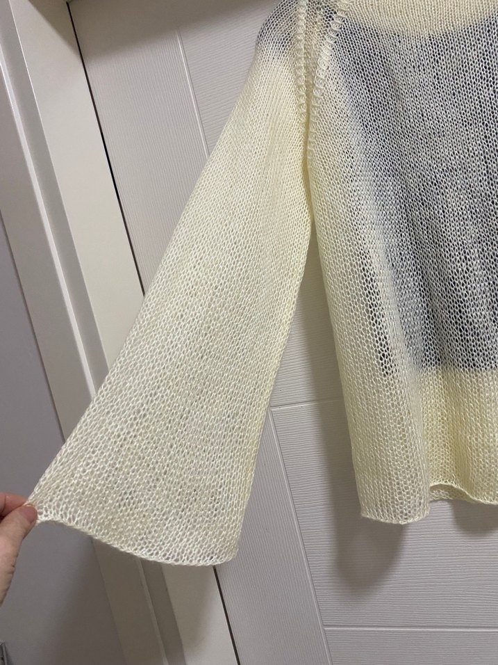 Kadın Beyaz Örgü Bohem Kazak - Görsel 2