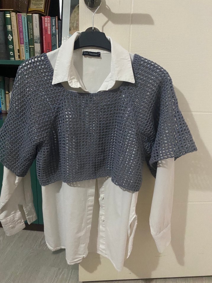 Gri Örgü Kadın Kazak - Görsel 2