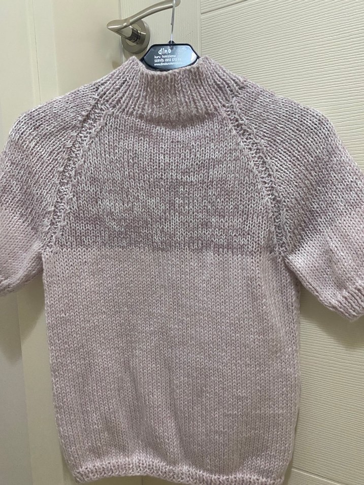 Kısa Kollu Boğazlı Triko Kadın Kazak - Görsel 2