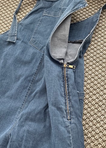 Diğer Kadın hamile giyim Mavi Denim Askılı Salaş Tulum