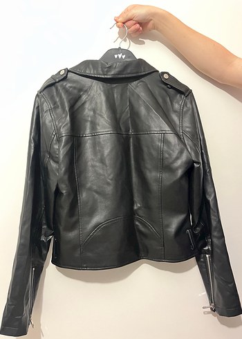 LC Waikiki Siyah Deri Biker Ceket Kadın