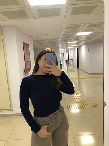 l Beden lacivert Renk uzun kollu bluz