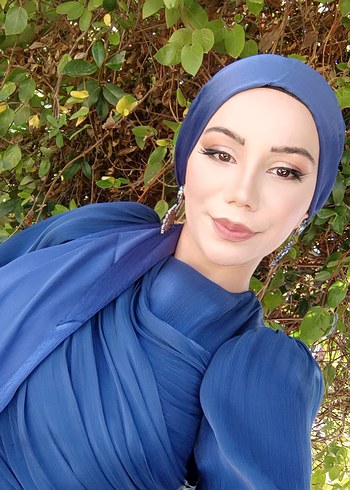 Abiye Lacivert Kadın Drapeli Saten Wrap
