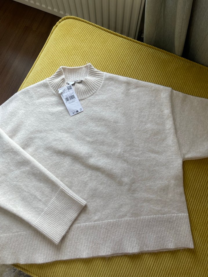 Bej Kadın Yün Triko Kazak-Mango - Görsel 3