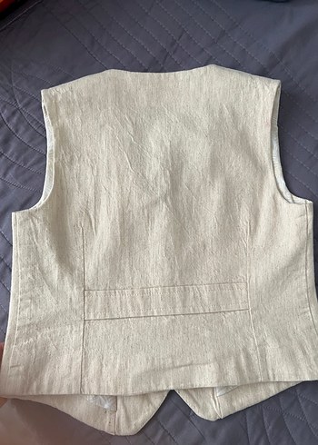 LC Waikiki Bej Keten Erkek Çocuk Yeleği