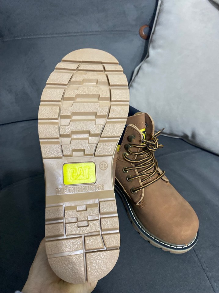 Caterpillar Kahverengi Deri Bağcıklı kadın Bot - Görsel 3