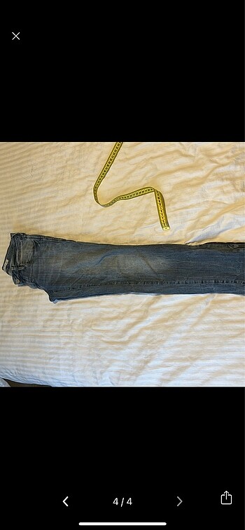 26 Beden mavi Renk Mavi jeans paçası fermuarlı kot