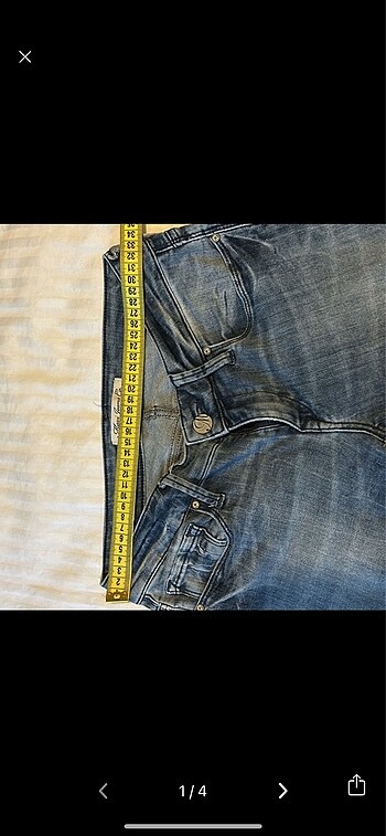 Mavi jeans paçası fermuarlı kot