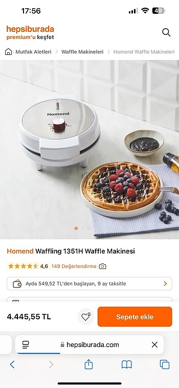 Homend waffle makinesi