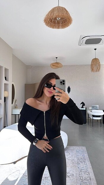 Bluz fermuarlı