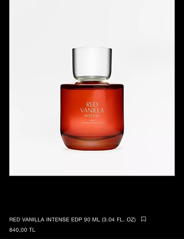 Beden Renk RED VANİLLA İNTENSE ZARA