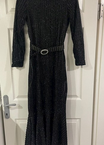 Uzun Kollu Siyah Örme Elbise - Görsel 4