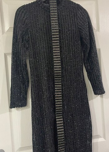 Uzun Kollu Siyah Örme Elbise - Görsel 2