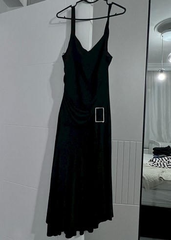 Siyah Gotik Uzun Drapeli Abiye Elbise - Görsel 5