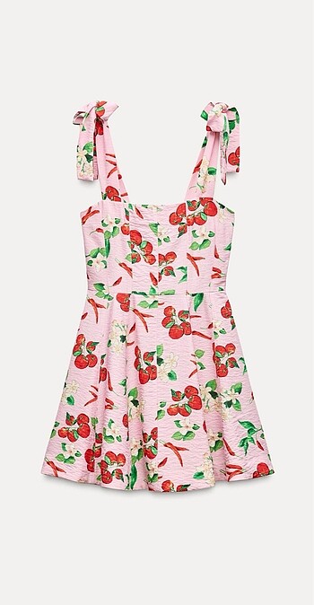 Zara Kiraz desenli zara elbise