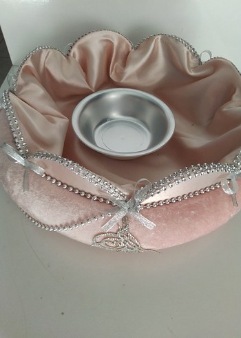 Pembe Parlak Saten Kına Sepeti