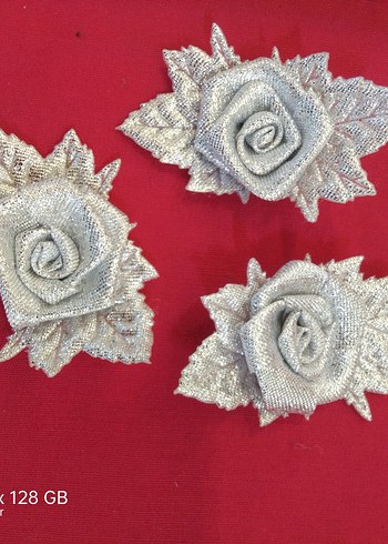 Gri Fırfırlı tekstil fiyonk - Görsel 3