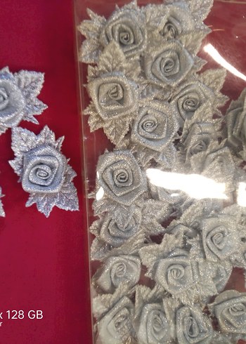 Gri Fırfırlı tekstil fiyonk - Görsel 2