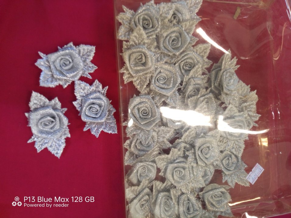 Gri Fırfırlı tekstil fiyonk - Görsel 2