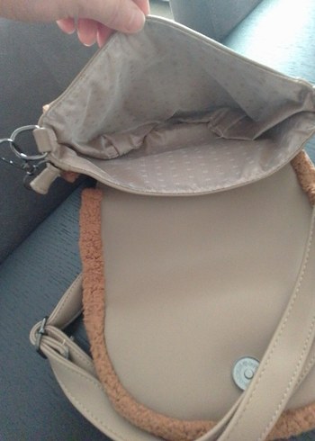 Bej deri Kadın Omuz Çantası - Görsel 3