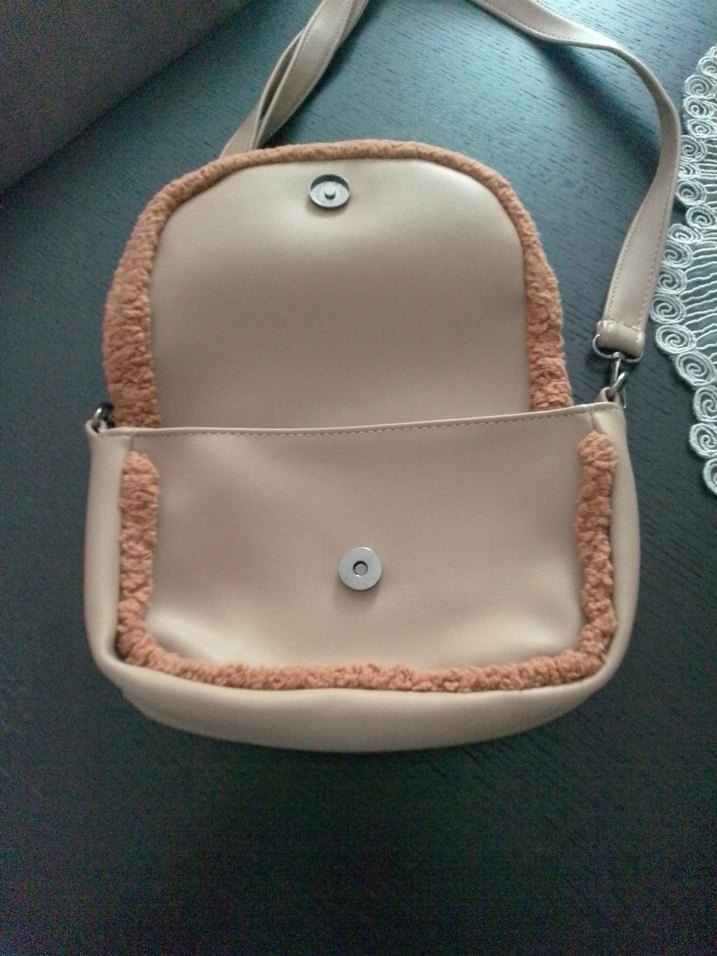 Bej deri Kadın Omuz Çantası - Görsel 2