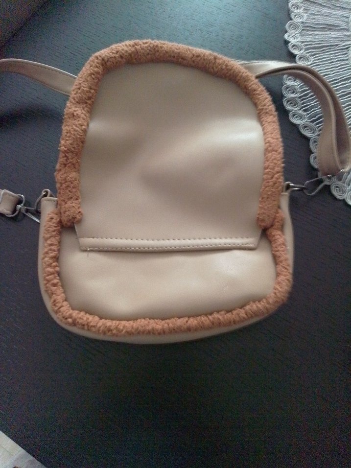 Bej deri Kadın Omuz Çantası - Görsel 4