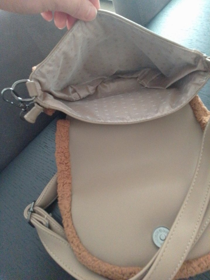 Bej deri Kadın Omuz Çantası - Görsel 3