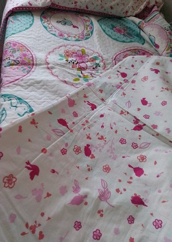 Pembe Pastel Desenli Yatak Örtüsü - Görsel 5