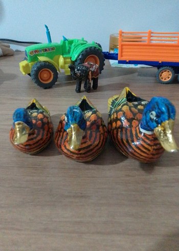 Renkli Ahşap Ördek Oyuncak Seti - Görsel 2