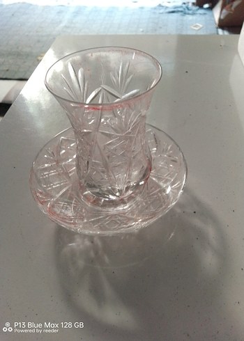 Beyaz Renkli Kesme Cam Bardak - Görsel 3