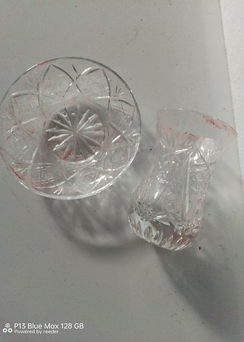 Beyaz Renkli Kesme Cam Bardak - Görsel 2