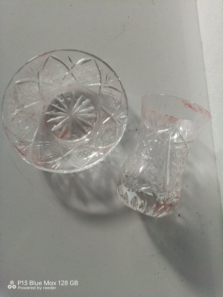 Beyaz Renkli Kesme Cam Bardak - Görsel 2