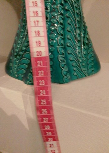 Koyu Turkuaz Desenli Seramik Vazo - Görsel 4