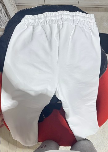 Kadın Beyaz Pamuklu Rahat Kesim Eşofman - Görsel 3