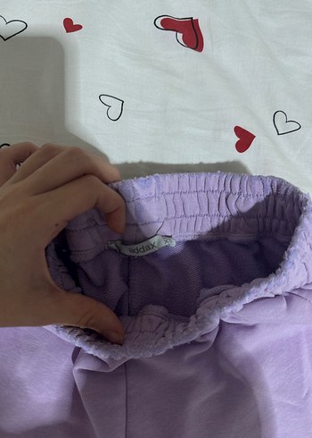 Mor Mini Kadın Şort Pamuklu Rahat Kesim - Görsel 3