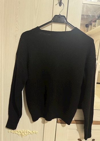 Düğmeli Siyah Triko Kadın Hırka - Görsel 3