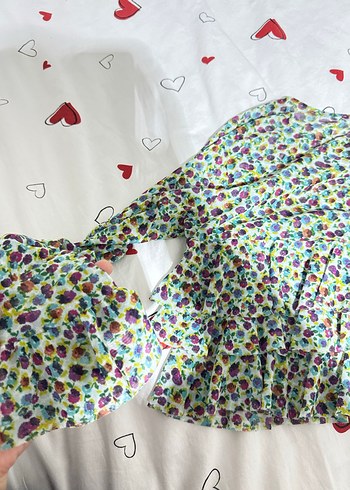 Renkli çiçek Desenli Uzun Kollu çocuk bluzu - Görsel 6