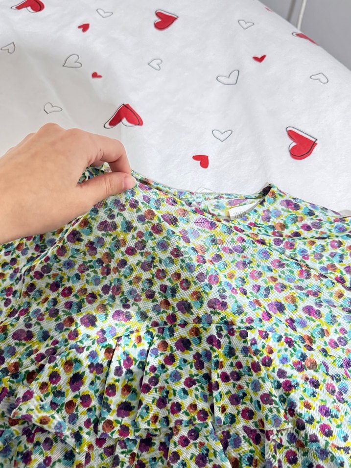 Renkli çiçek Desenli Uzun Kollu çocuk bluzu - Görsel 3