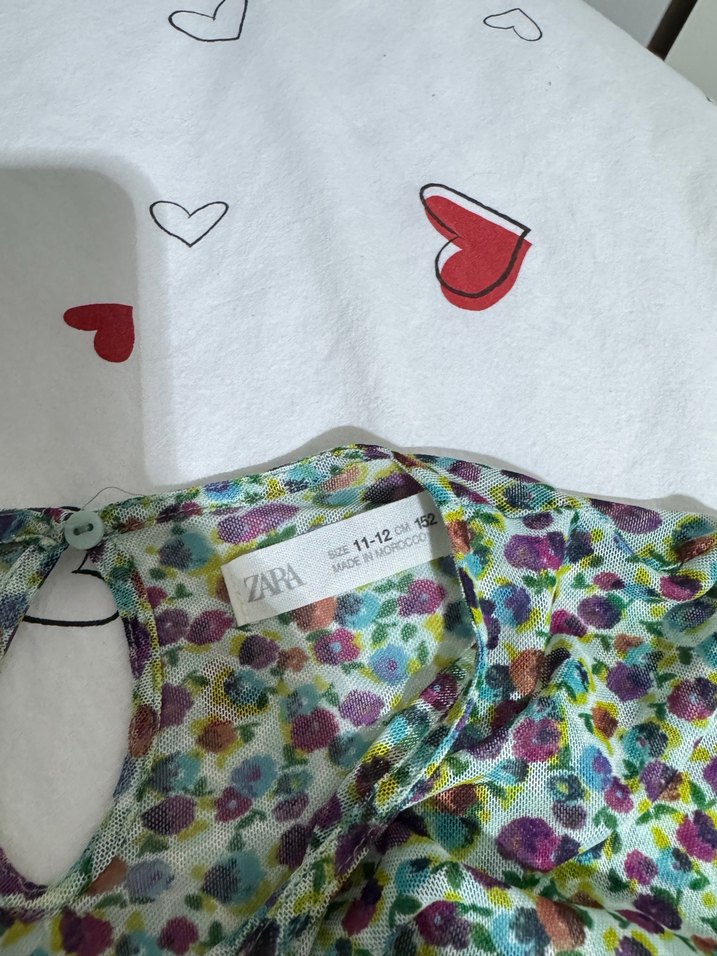 Renkli çiçek Desenli Uzun Kollu çocuk bluzu - Görsel 4