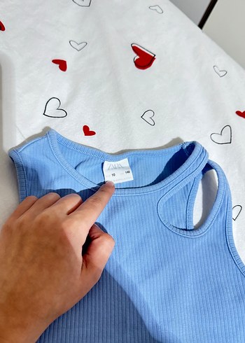 Mavi Kız Çocuk Kolsuz Basic Tişört - Görsel 3