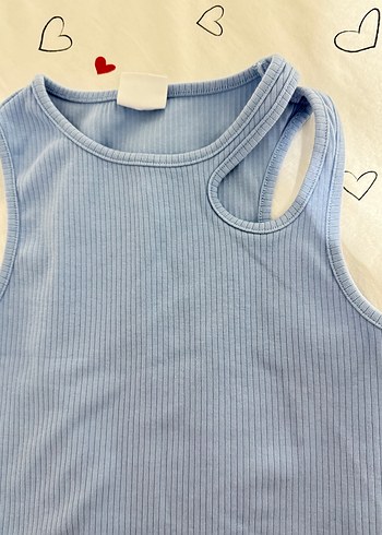 Mavi Kız Çocuk Kolsuz Basic Tişört - Görsel 2