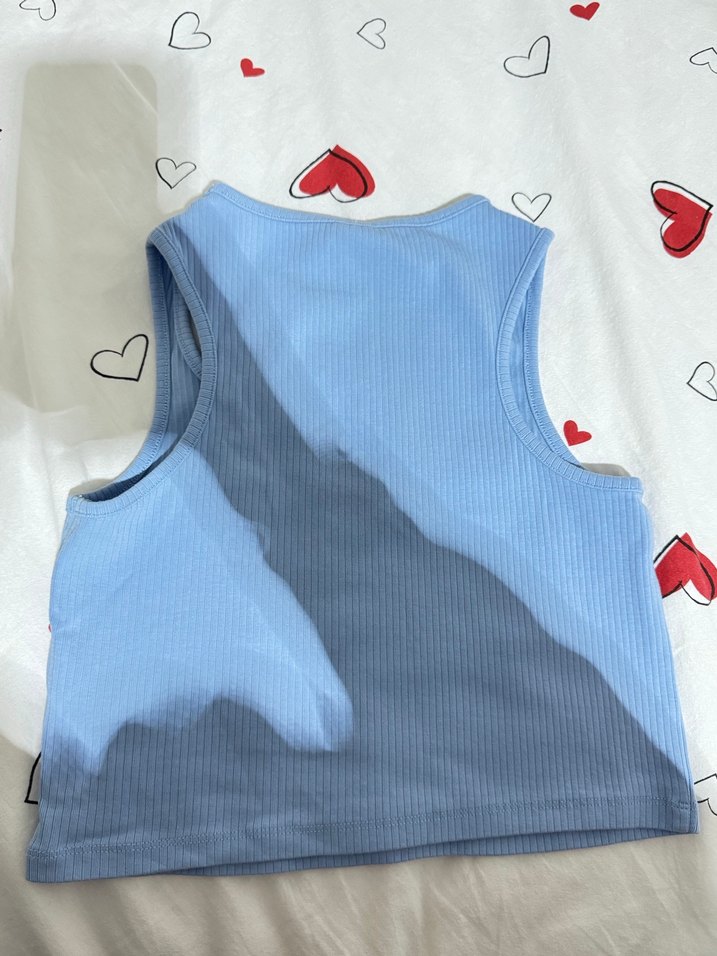 Mavi Kız Çocuk Kolsuz Basic Tişört - Görsel 4