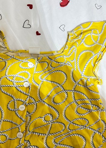 Sarı Nakışlı Kız Bluzu - Görsel 2