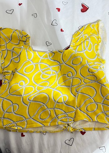 Sarı Nakışlı Kız Bluzu - Görsel 4