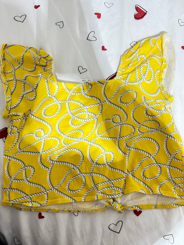 Sarı Nakışlı Kız Bluzu - Görsel 4