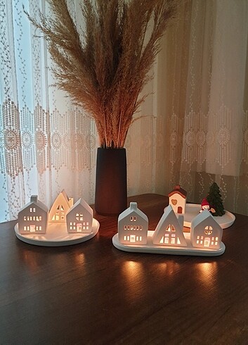 3 lü tealight mumluk ev 