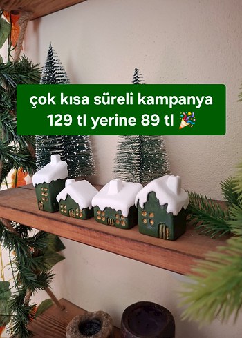 Yeşil Kar Evleri Figürin Seti