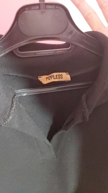 Diğer siyah polo yaka kısa elbise